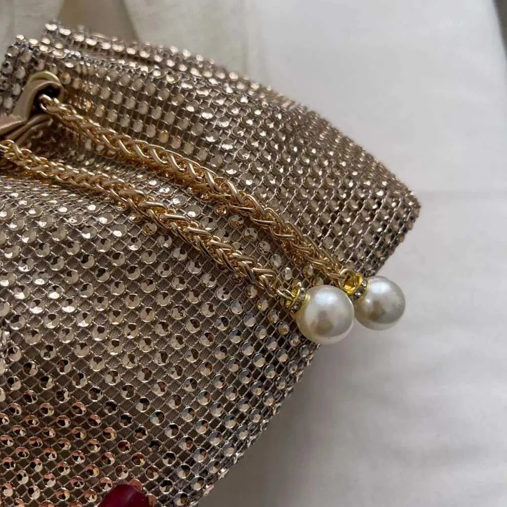 Moda Rhie Handbags Shiny Dia Bucket Wedding Party Shoulder Underarm Bag per le donne Shoppin241211_voghion.com