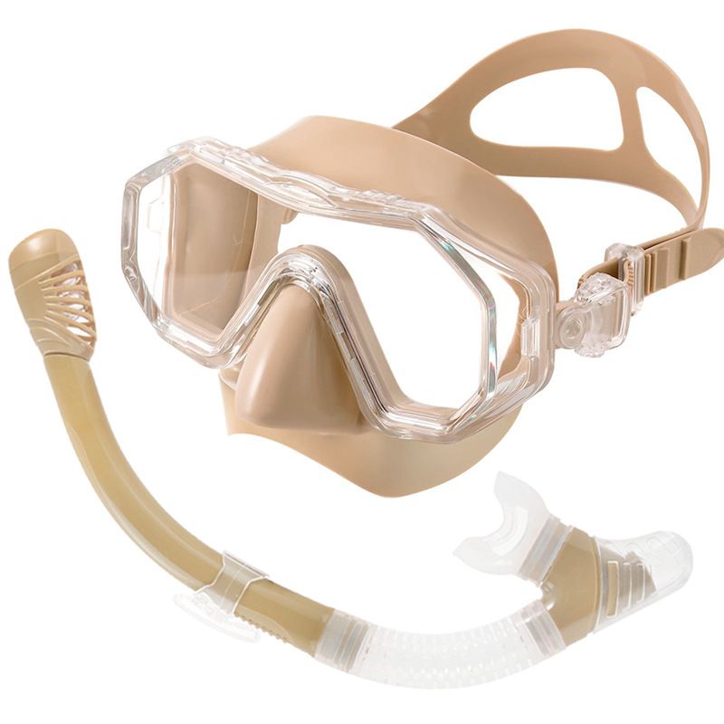 Large frame diving Waterproond anti-fog semi-dry breathing tube swimming goggles_voghion.com