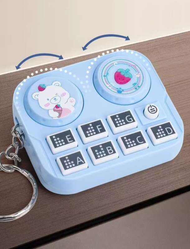 [Exclusivo para estudiantes] Llavero con reproductor portátil, reproductor de discos electrónicos de música y consola de juegos de rompecabezas._voghion.com