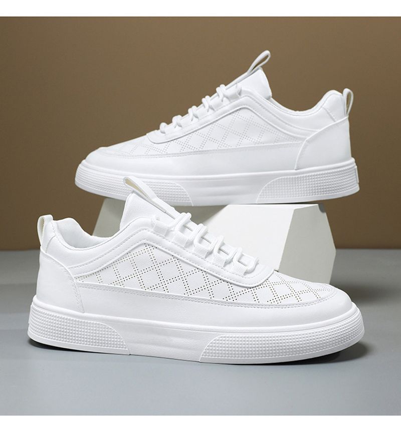 Scarpe da uomo coreane versatili, sportive, casual, alla moda, nuove, traspiranti, sottili, bianche, estive, 2024_voghion.com