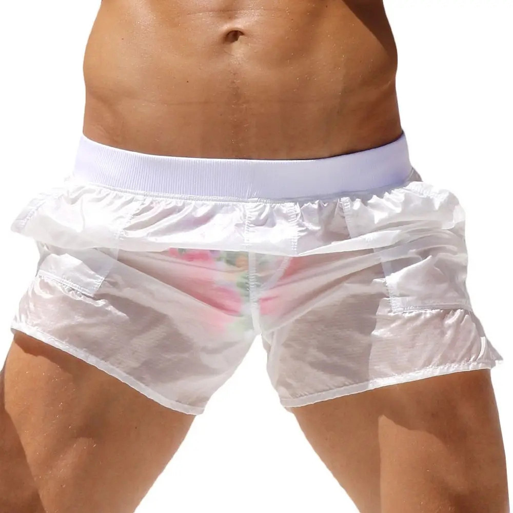 Men's Sheer Swim Trunks - Lightweight & Quick-Dry For Beach Pool & Summer Wear (No Lining UPF50+ Sun Protection Black/Blue)​​_voghion.com