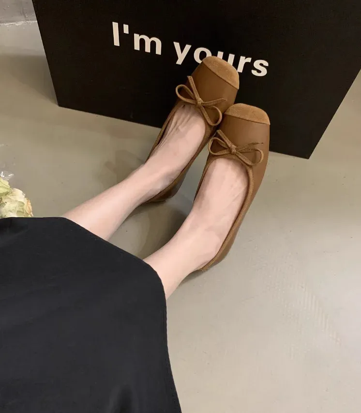 Scarpe da barca con fiocco primaverile da donna, punta quadrata, slip on, comode, da principessa, atos Mujer 1782N 240705_voghion.com