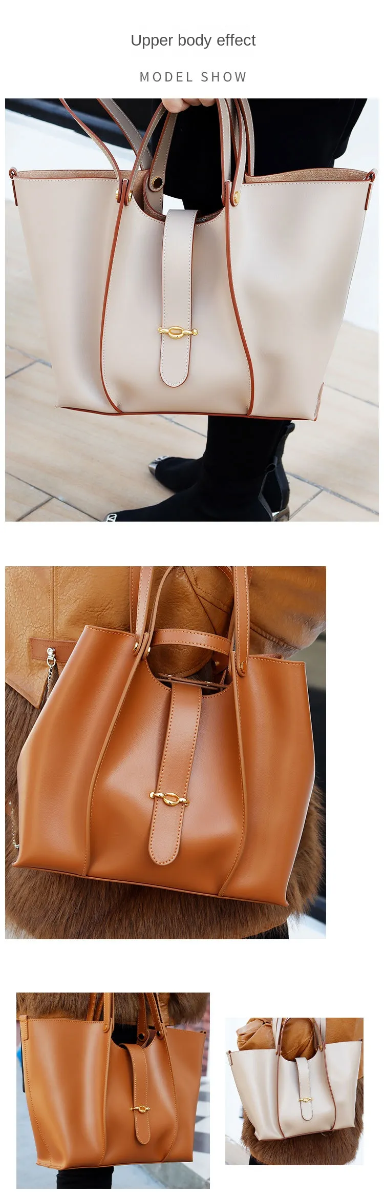 Abendtaschen Echtes Leder Tote Damentasche Herbst- und Wintermode Lässige Handtasche Schulter Große Kapazität Crossbody_voghion.com
