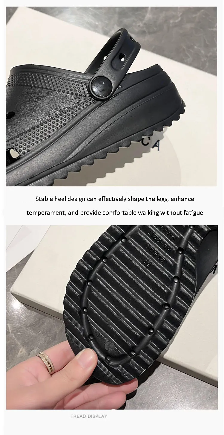 New Thick Sole 2024 Summer Cute Beach Hole Shoes with Feet Feeg Cool Bathroom Anti slip and Odor Prevention Free_voghion.com