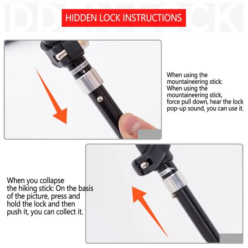 1PC Trekking Poles Walking Stic Alpenstock Telescc Ultralight Premium Carbon Adjustable with Quick Lock Hiking Cane_voghion.com