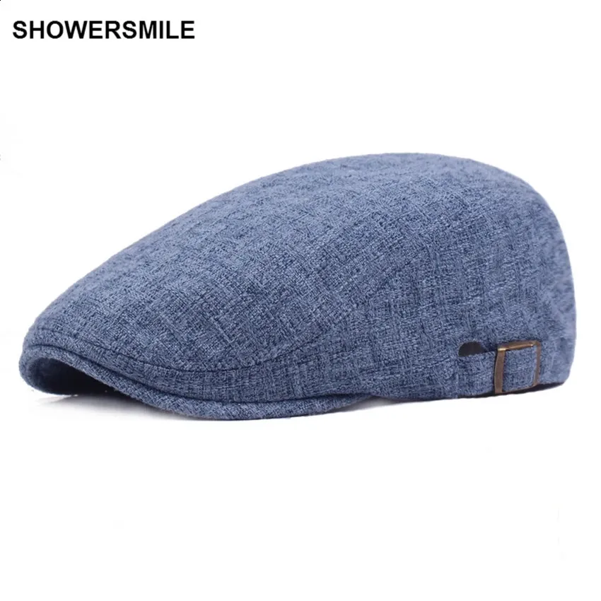 SHOWERSMILE Navy Blue en Flat Cap British Casual Autumn Men Caps Beret For Women Vintage French Hats And Chapeau 241019_voghion.com