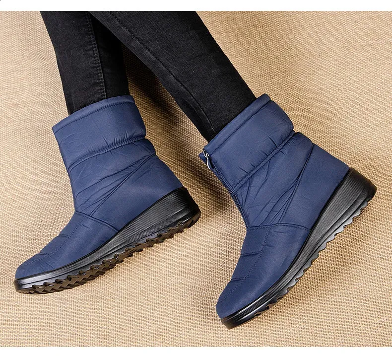 Platform Waterproof Snow Women Winter Thick Plush Ankle Boots Woman Non Slip Warm Cotton Padded Shoes Ladies 240820_voghion.com