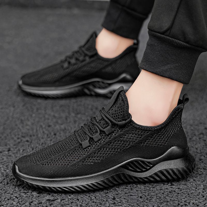 Shoes men autumn summer new flying woven breathable lightweight men's casual mesh shoes_voghion.com