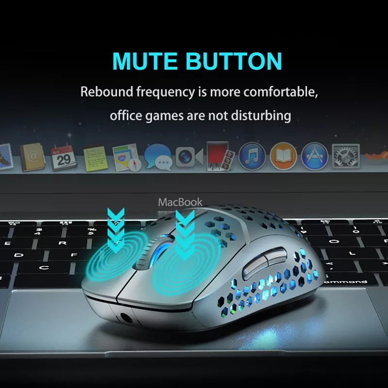 Mus Oppladbar Bluetooth Silent Ergonomic Computer 2400 DPI For iPad Mac Nettbrett Macbook Air Laptop PC Gaming Office_voghion.com