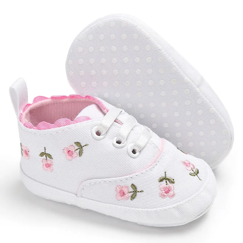 Mic copil mic copil fete brodate cu talpă moale pătuț prințesă primii pași Cutefeet pantofi de pânză cauzali_voghion.com
