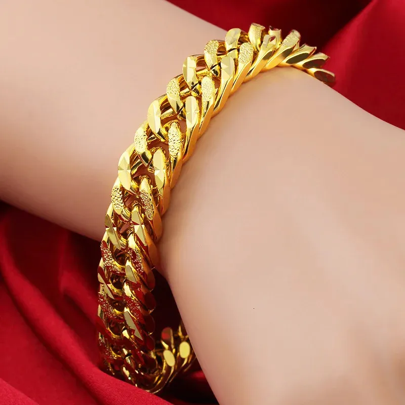 Bracciale a catena per donna e uomo gioiello dorato polso_voghion.com