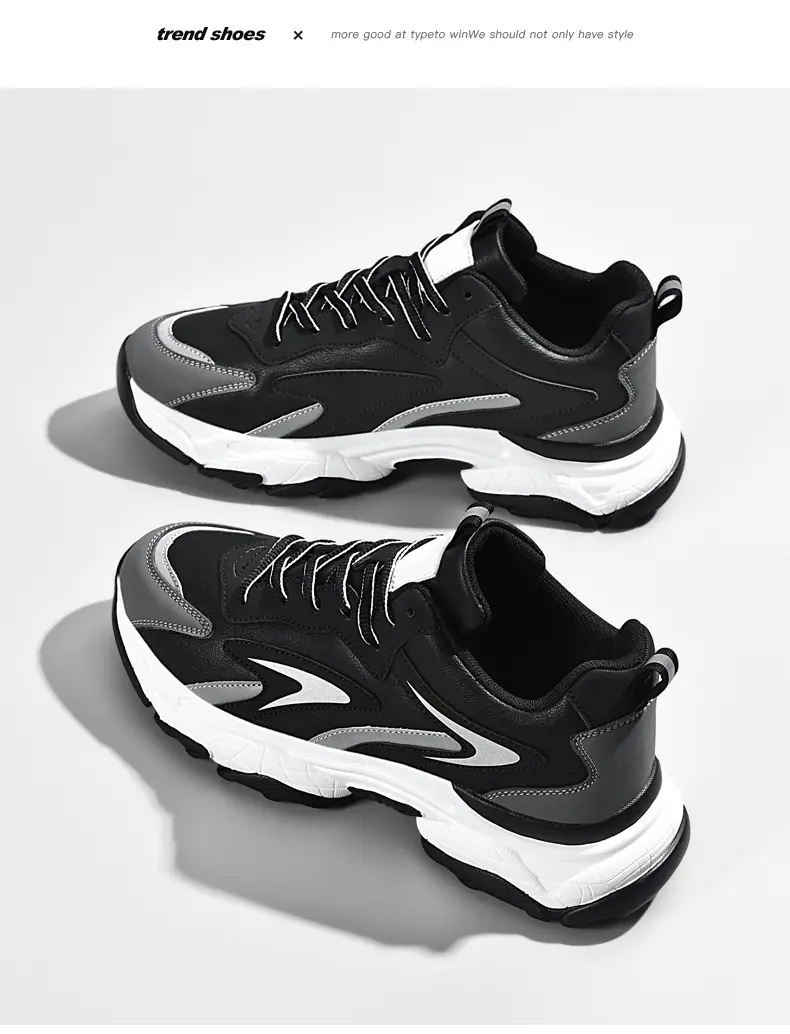 Chaussures de sport antidérapantes pour hommes, chaussures décontractées à plateforme rehaussante, chaussures tendance pour papa_voghion.com