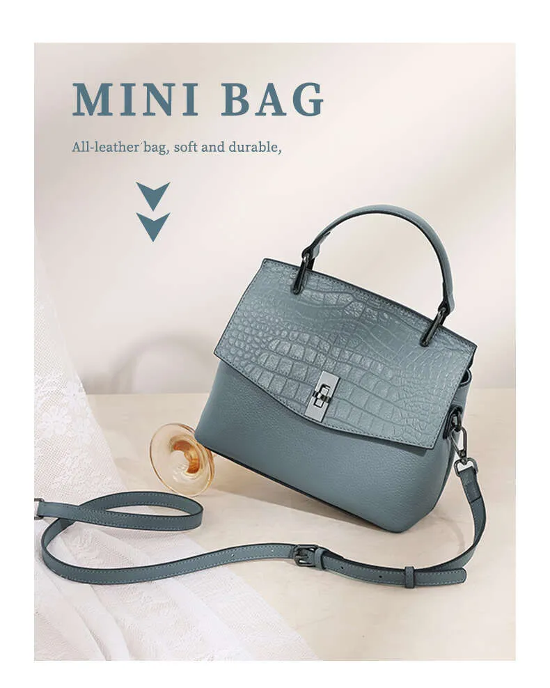 Zency Borsa da donna in vera pelle, borsa a mano vintage in pietra, borsa a tracolla da donna, borsa a tracolla alla moda per OL_voghion.com