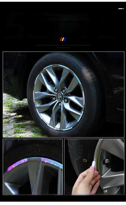 Autocolant anti-coliziune cu butuc roată auto, reflectorizant, cu șapte culori laser, luminos, cu creativitate personalizată, pentru motocicletă_voghion.com