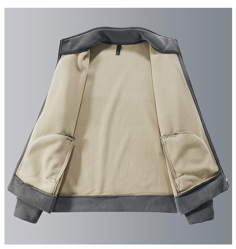 Nuovo autunno e inverno da uomo in pile polare ispessito vestito caldo collo alto allentato comoda giacca set completo alla moda e casual_voghion.com