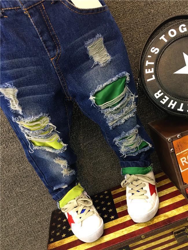 Mother&Kids Boys' jeans ripped kids' pants_voghion.com