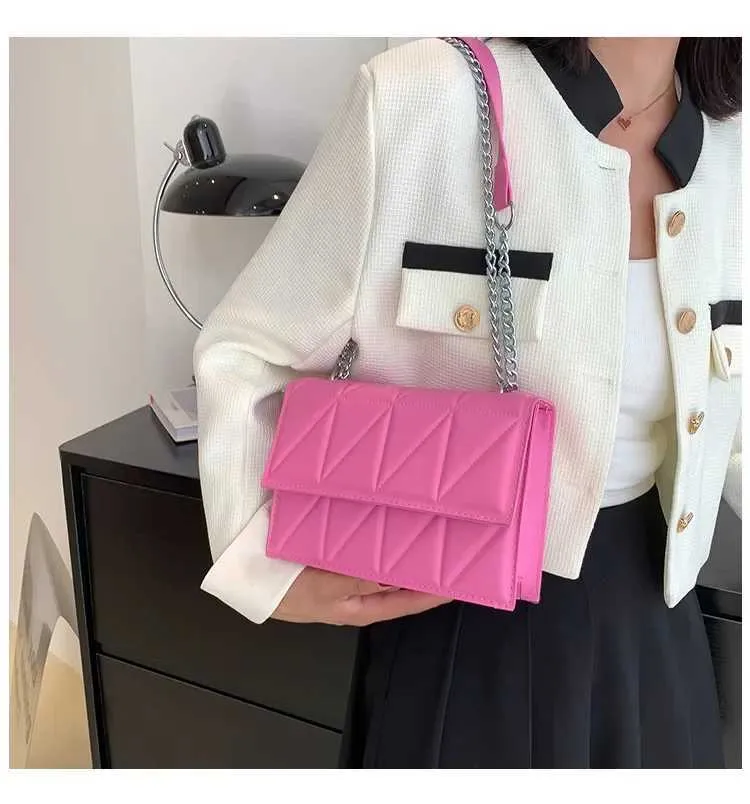 Borsa a tracolla da donna alla moda firmata, con manico in pelle PU, tracolla a catena, per donna C241103_voghion.com