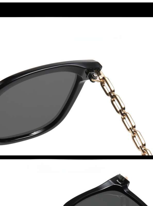 Lunettes de soleil haut de gamme d'été 2025, protection UV, branches métalliques, chapeau de soleil fin pour femmes, visage rond_voghion.com