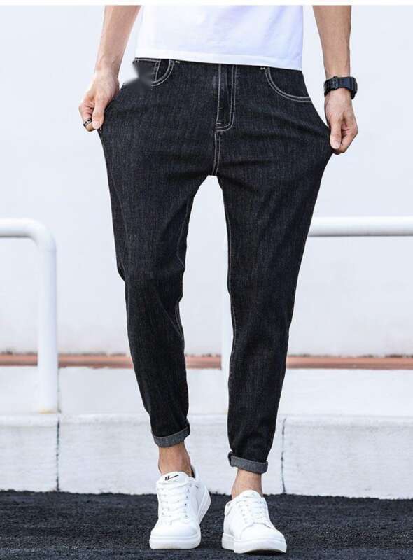Jeans invernali con pantaloni casual larghi e dritti in velluto spesso, pantaloni a vita media caldi e resistenti all'usura per uomo_voghion.com