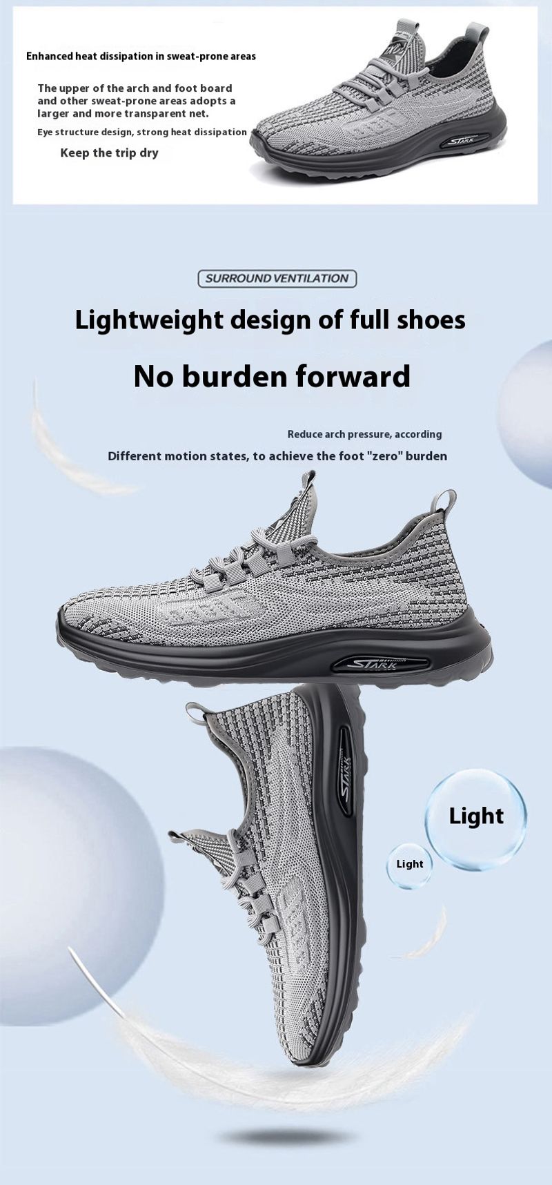 2024 Neue Sommer atmungsaktive Mesh Flyknit Laufschuhe mit weicher Sohle Trendy Sport Herren Freizeitschuhe_voghion.com