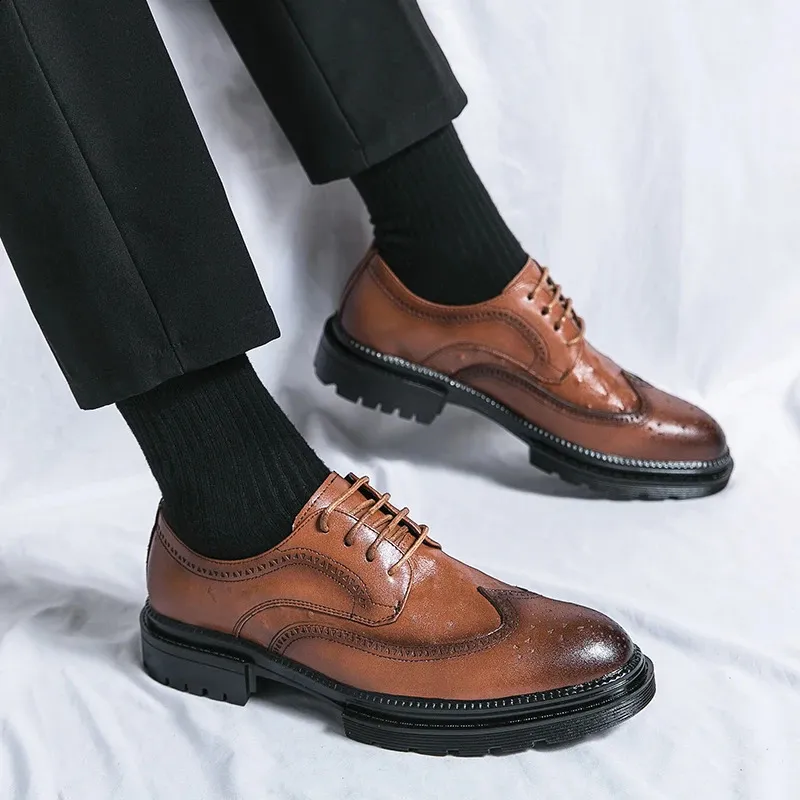 selg modieuze heren doek Rogue gesneden leer Buines jurk formele schoenen heer casual Oxford gratis levering 240930_voghion.com