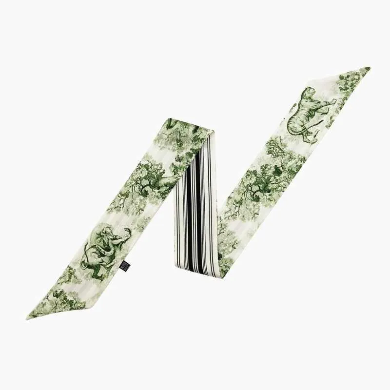 Handgemoolt Bëschdéier Duebelschicht Twill Seid Täsch Handtasche Grëff Band Hoer Kappband Halsschal Moud Kaddo Y241121_voghion.com