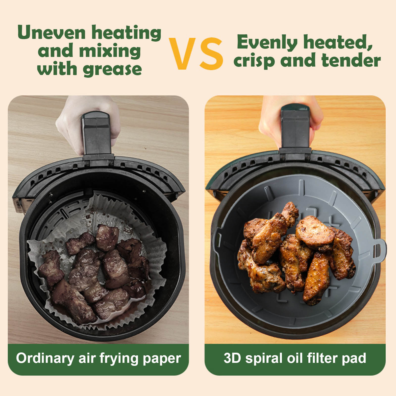 Silikon Airfryer Topf BBQ Grill Pad Platte Airfryer Ofen Backblech Wiederverwendbare Silikonform Airfryer Korb Küchenzubehör_voghion.com