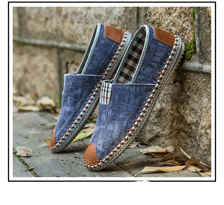 Pantofi sport casual pentru bărbați, pantofi sport cu toc înalt, respirabili, din denim, pentru bărbați, stil pescar, design de brand, espadrile, pantofi sport_voghion.com