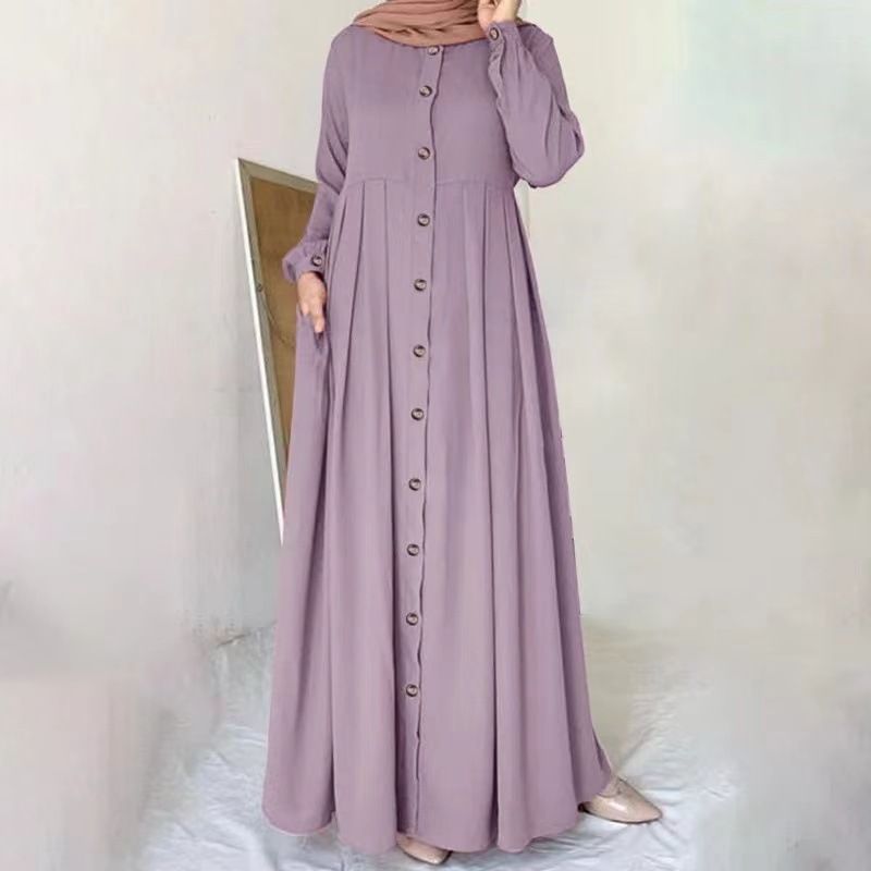 Dammekleeder Fréijoer an Hierscht Rock Plus Size Dammekleed mat lockerem Temperament fir Pendelen, laang Robe_voghion.com