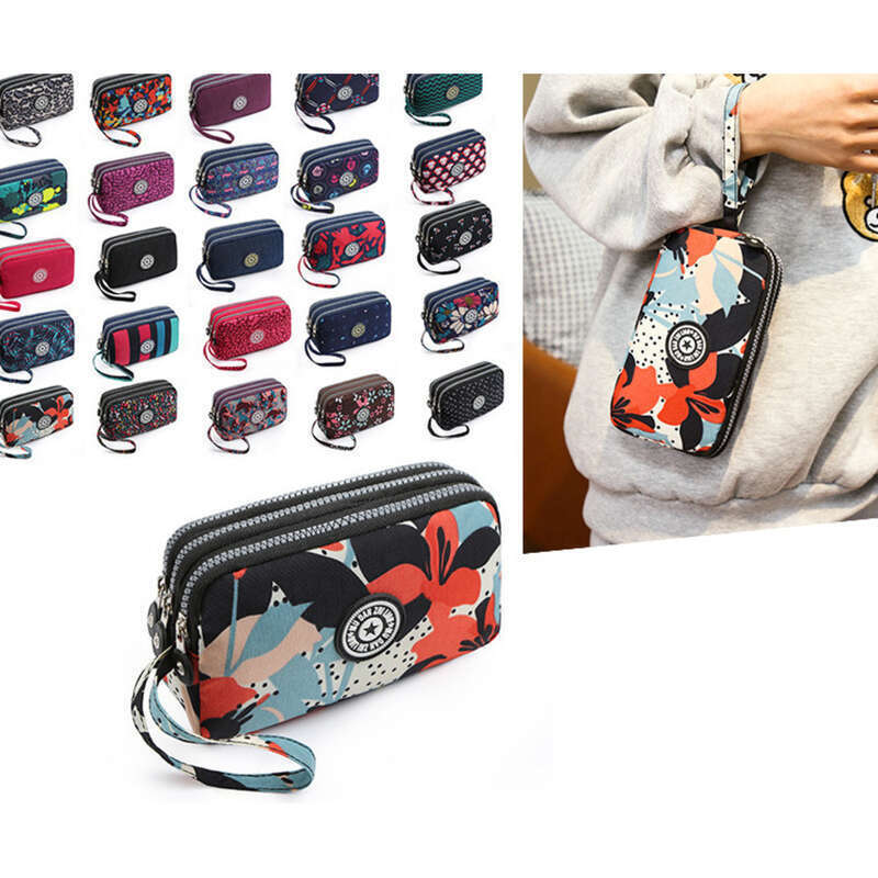 Borsa a tracolla piccola quadrata portatile con cerniera a tre strati in denim lavato da donna_voghion.com