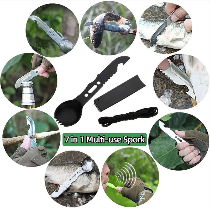 Überlebensausrüstung für die Wildnis, 13-teiliges Multifunktionswerkzeugset für den Außenbereich, Abenteuer, Selbstverteidigung, Erste-Hilfe-Zubehör_voghion.com