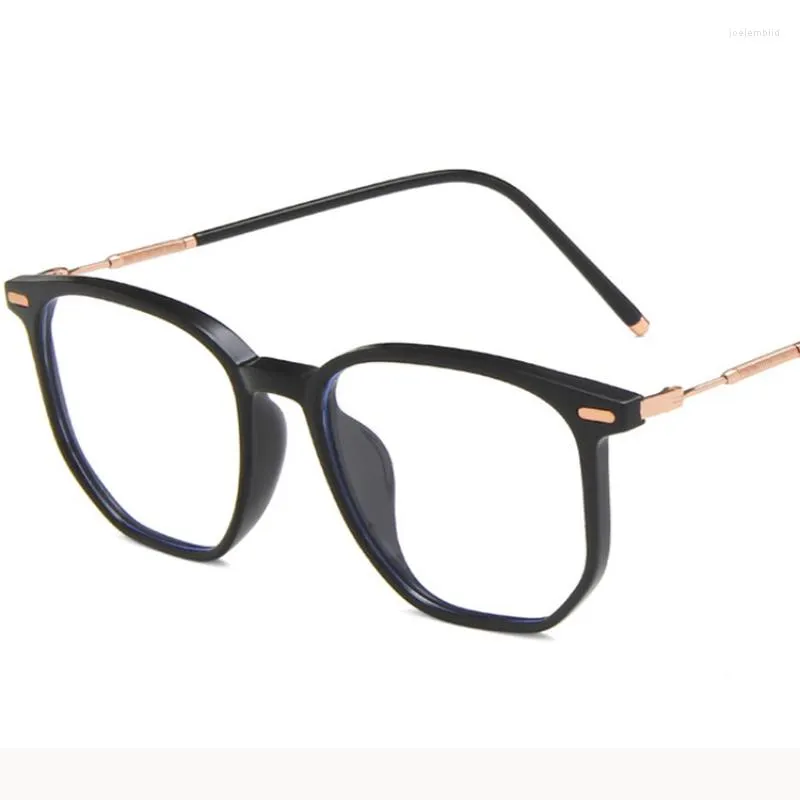 Óculos de sol retrô ultraleve TR90 anti-luz azul feminino fashion requintado marca casual armação de metal óculos planos_voghion.com