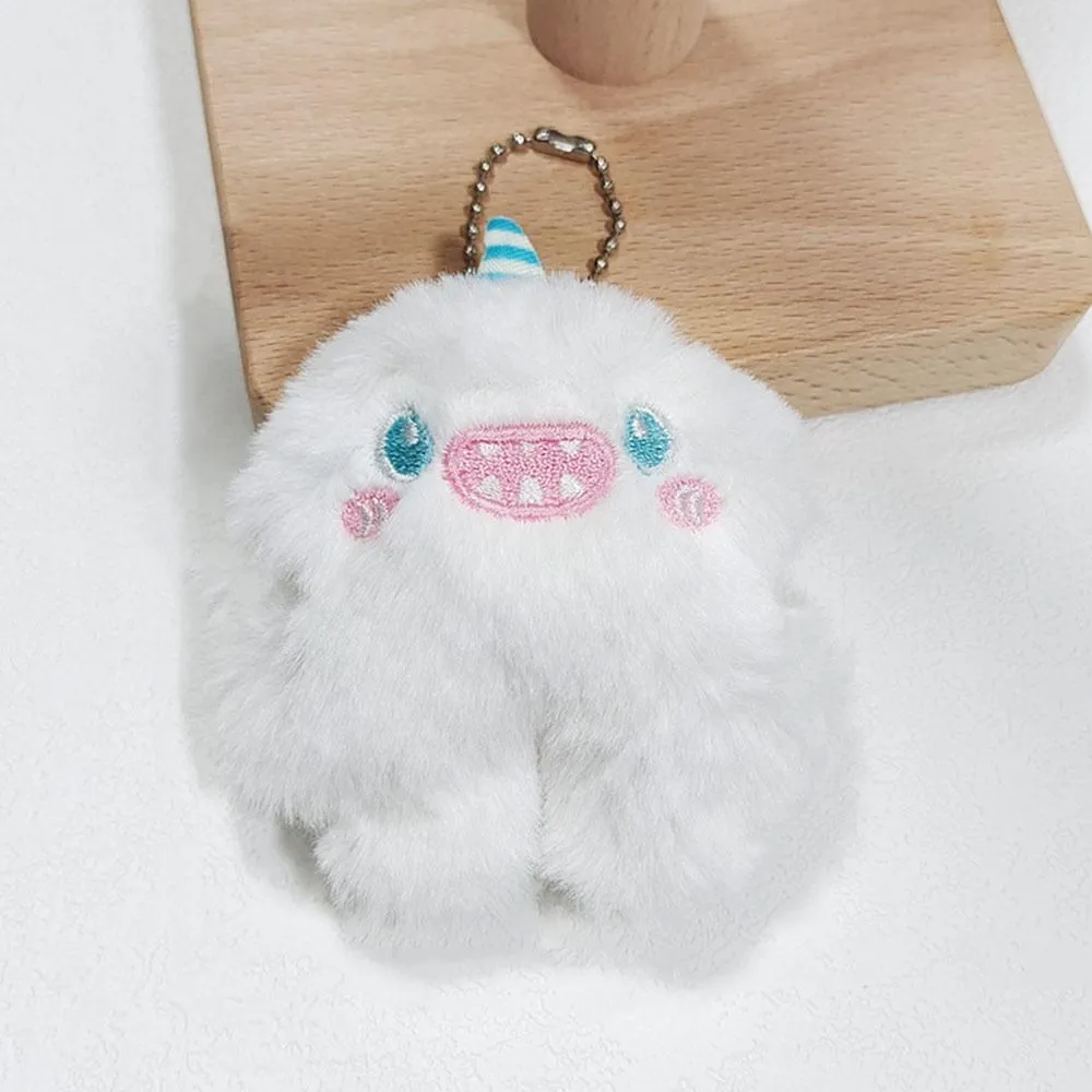 1Pcs Cute Cartoon Fuzzy Plush Phone Key Beaded Keychain For Anti-Lost Chain Hanging Jewelry Bag Accessories_voghion.com