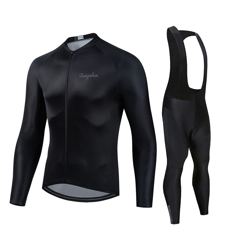 Vêtements pour hommes nouveaux vêtements de cyclisme à manches longues pantalons à bretelles VTT vêtements de sport automne et hiver combinaison de vélo de route_voghion.com