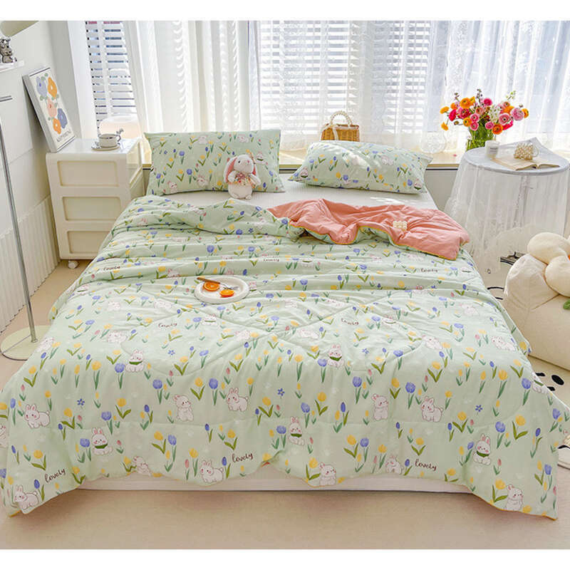 Couette d'été en fibre de soja double fil pour mère et bébé, de qualité A, toute neuve, lavable en machine, 2025_voghion.com