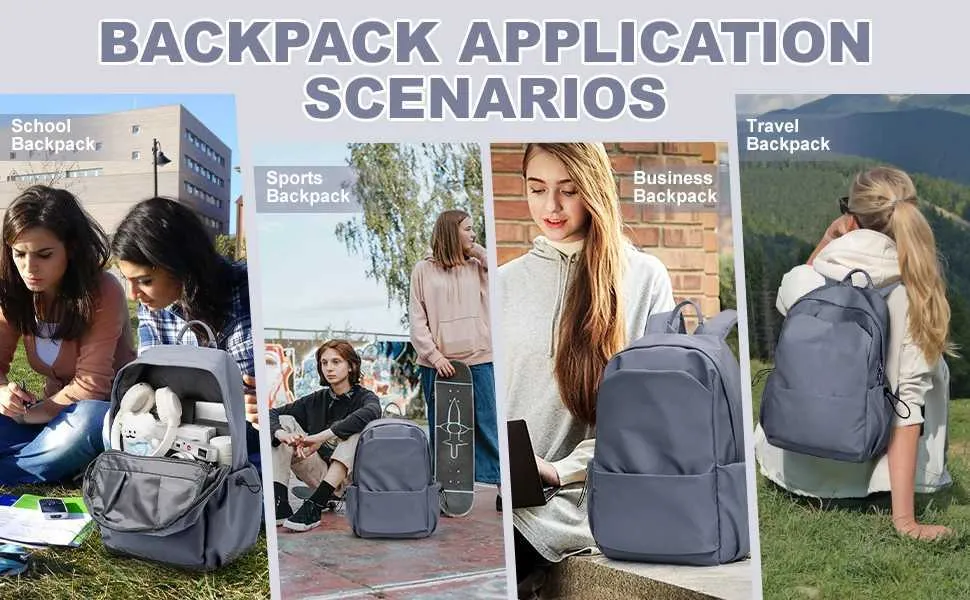 Girls Waterproof Nylon Women Men Laptop Bag Casual College School Backpack For Teens Travel BackpackC241107_voghion.com