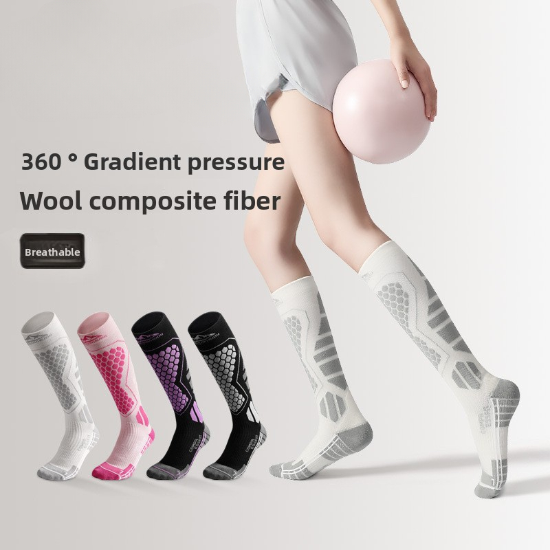 Winter Long Wool Ski Quick-Dry Outdoor Travel Windproof Cold-Proof Warm Thick High Tube Socks DWZ04