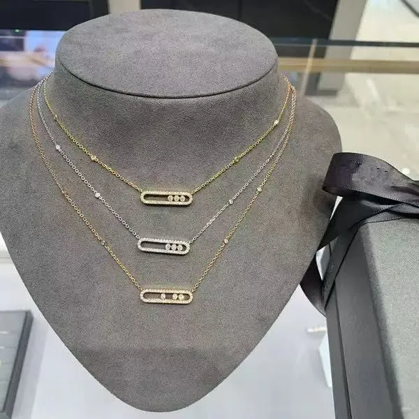 Gemstone Fashion Jewelry Designer Necklaces For Women Four Leaf Clover Necklace Metal Chain Thin Pendant Charm