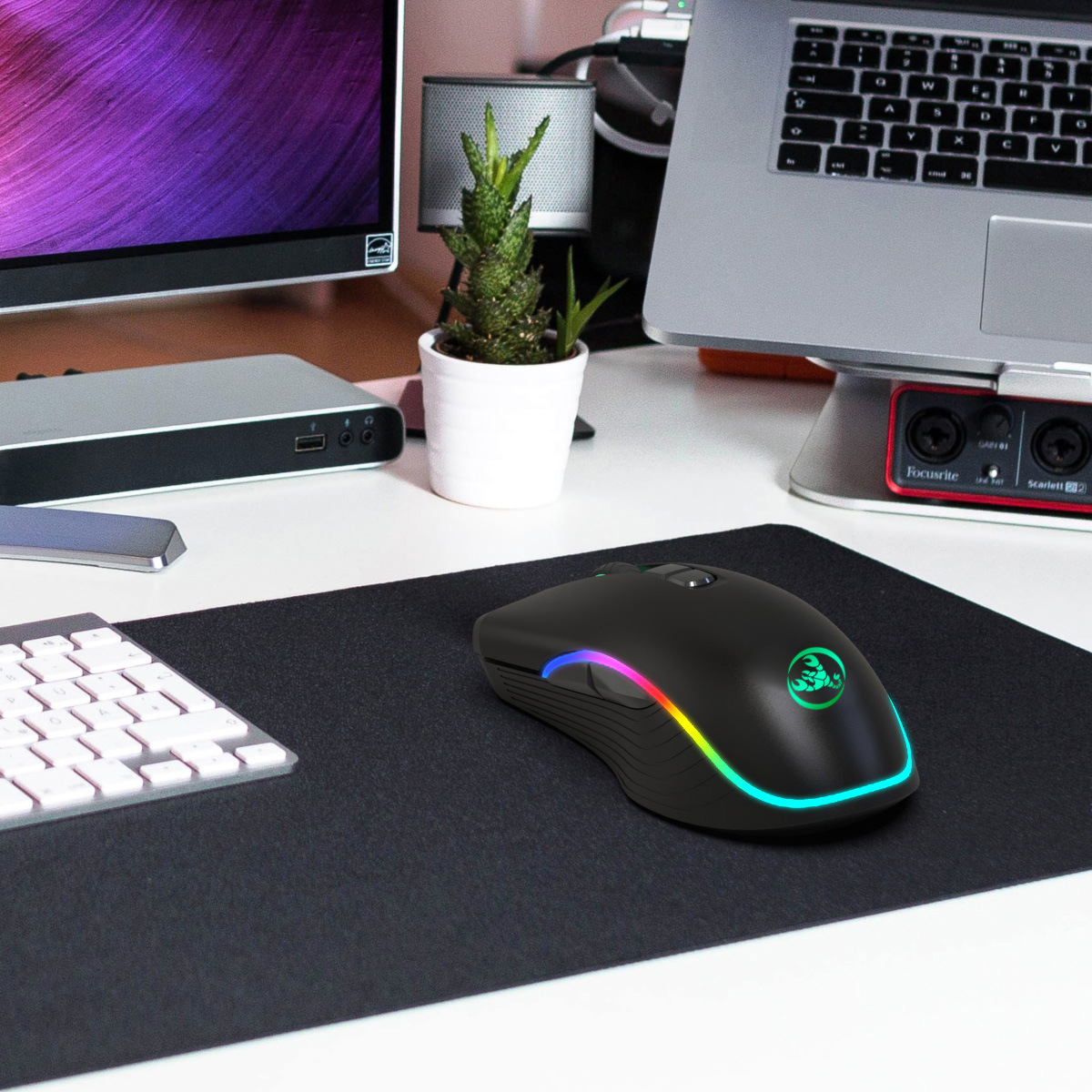 T26 2.4G RGB glowing wireless TYPE-C rechargeable interface seven button gaming mouse hot selling_voghion.com