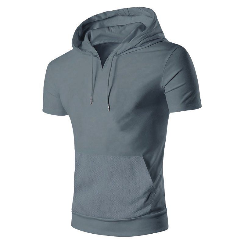 Unbeatable Quality 2024 Summer New Men's Short Sleeved T-shirt Hoodie Casual Solid Color Fit Top For Men_voghion.com