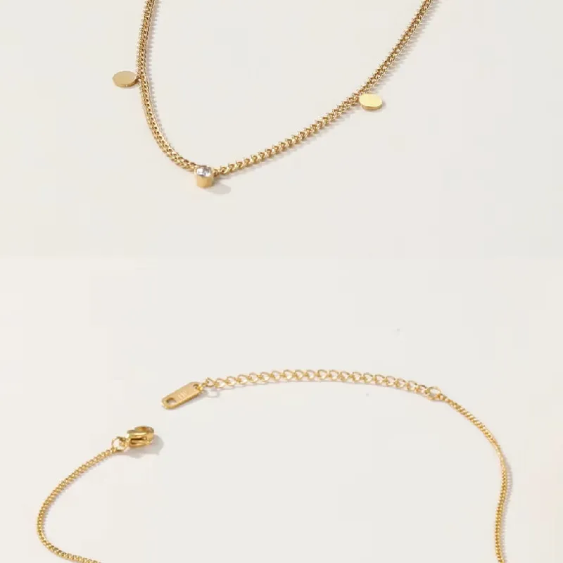 Collar con colgante chapado en oro mujer elegante cadena clavicular_voghion.com