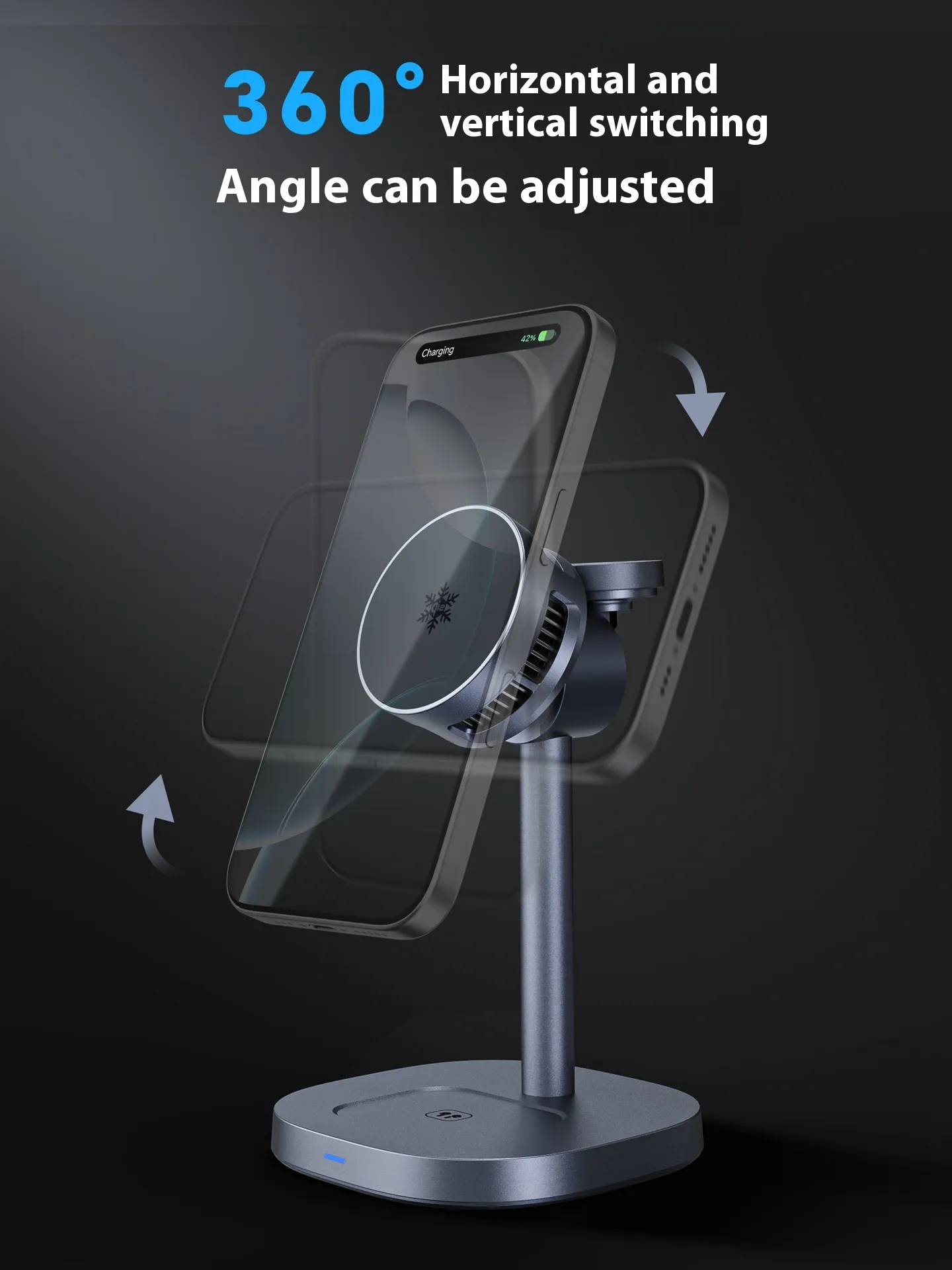 Nouveau chargeur, réfrigération à semi-conducteur, support magnétique pour téléphone portable, charge sans fil rapide 3-en-1 15 W_voghion.com