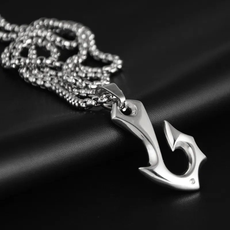 Collane con ciondolo, collane con amo da pesca, collane vichinghe con forma speciale, accessori per gioielli in metallo da uomo_voghion.com