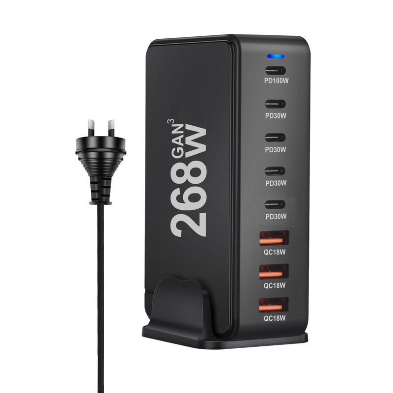 Încărcător de birou multifuncțional de mare putere, 240W GaN Multiport 268WPD, nou_voghion.com