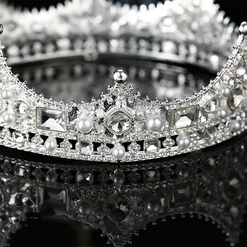 Sieraden Goud Zilver Kleur Barok Vintage Zwart Tiara's En Kronen Parels Kristal Prinses Diademen Bruids Dames Bruiloft_voghion.com