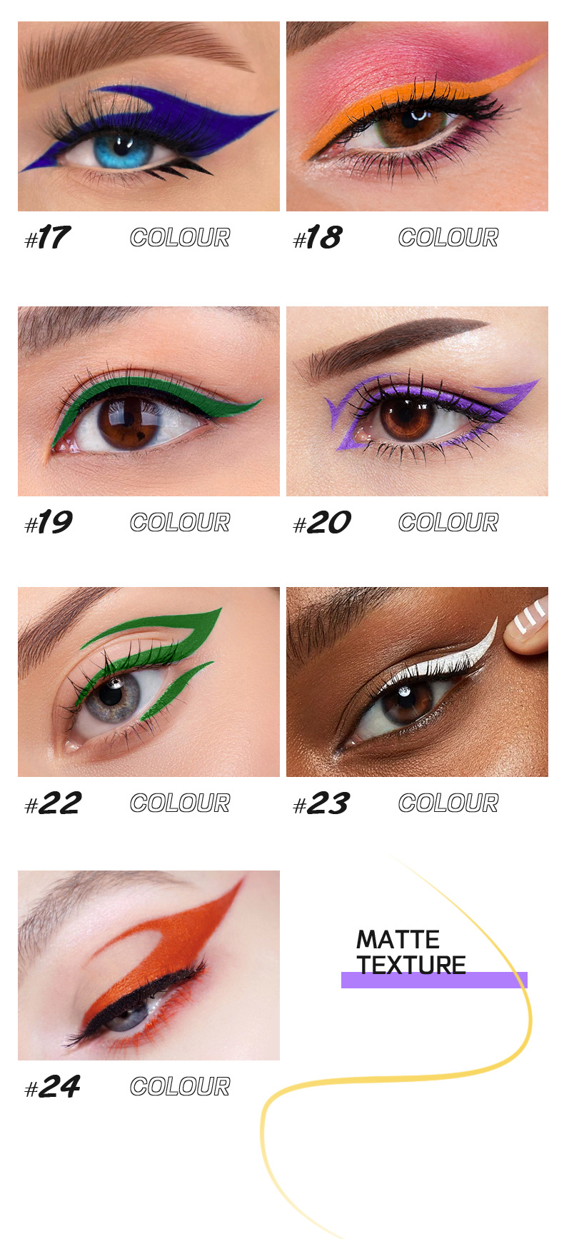 Eyeliner Kalem Dayanıklı Su Geçirmez Çok İnce Renkli Sıvı Eyeliner Kalem_voghion.com