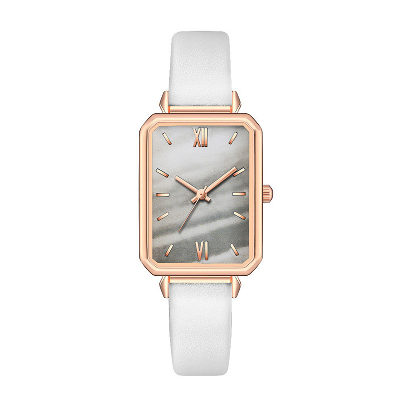 Temperament Student Uhr frauen Kleine Quadratische Uhr Quarz uhr lederband_voghion.com
