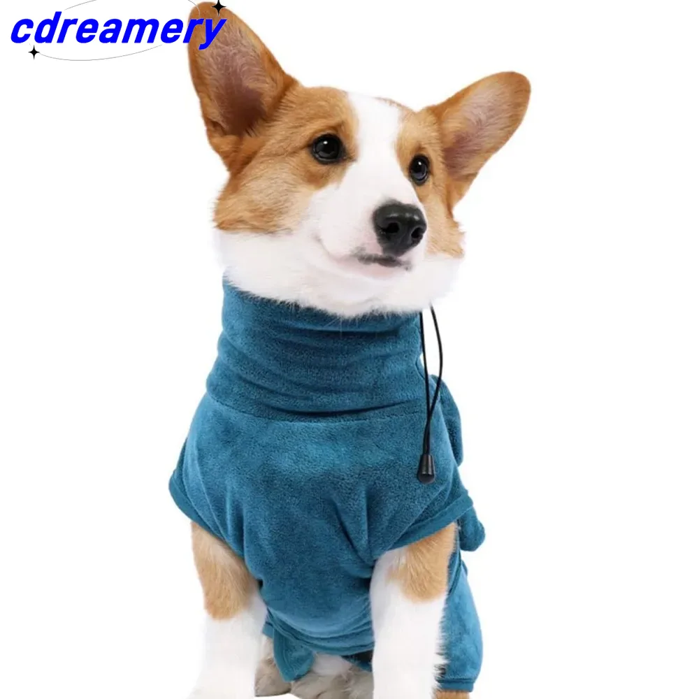 Hundehandtuch - Taillenförmiges, saugfähiges Trockenhandtuch für kleine Hunde und Katzen, Bademäntel, Duschhauben/-gürtel, geeignet zum schnellen Trocknen von kleinen und mittelgroßen_voghion.com