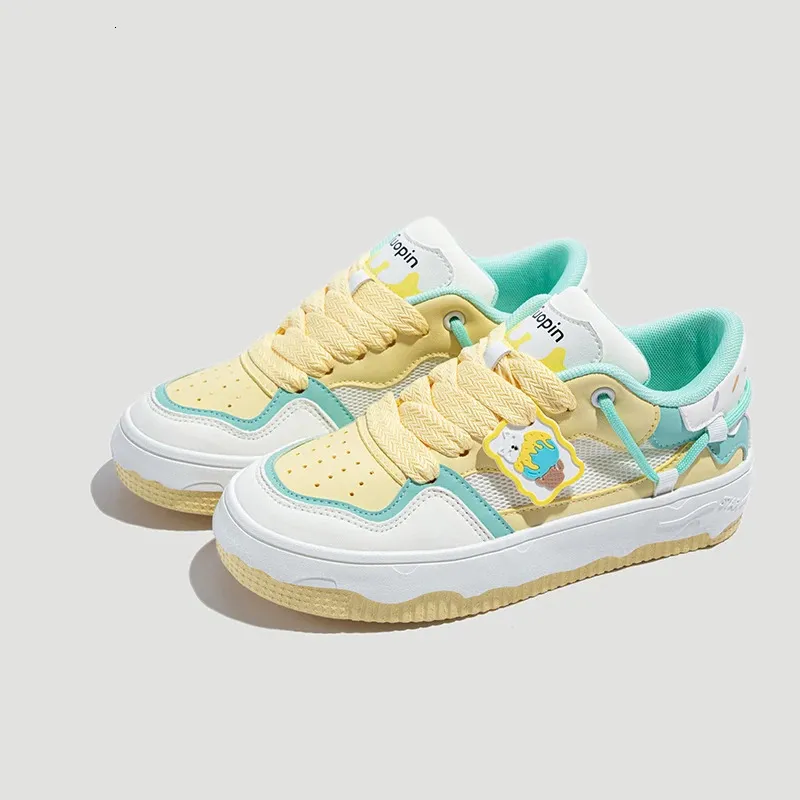 Tun Ice Cream color Carino casual Colore abbinato Preppy scarpe da ginnastica da donna Cake board scarpe 240703_voghion.com