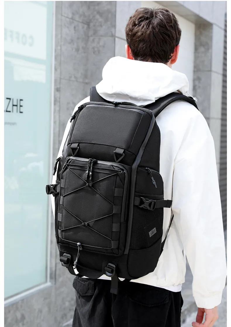 OZUKO 17,3 Zoll Laptop 35L Reise Nylon Tasche Outdoor Wasserdicht Multifunktions Große Kapazität Wandern Rucksack_voghion.com